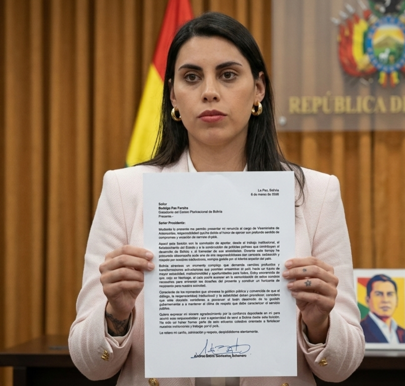 Andrea Barrientos renuncia al Viceministerio de Autonomías tras el desgaste por la polémica del «50/50»