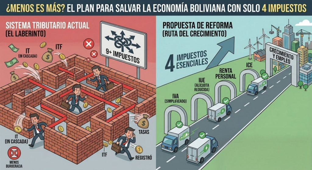 ¿Menos es más? El plan para salvar la economía boliviana con solo 4 impuestos