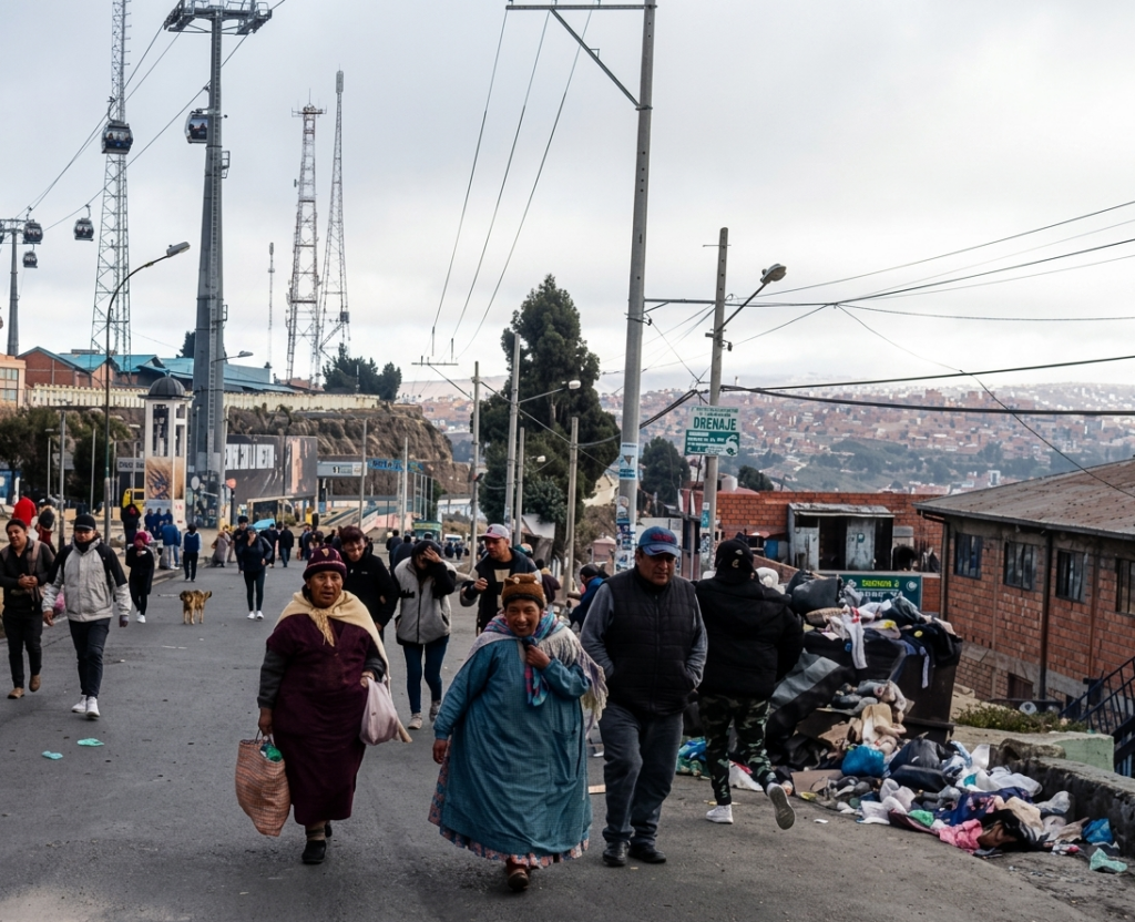 El Alto refleja el desgaste de la crisis: caminatas, basura acumulada y una ciudad que resiste